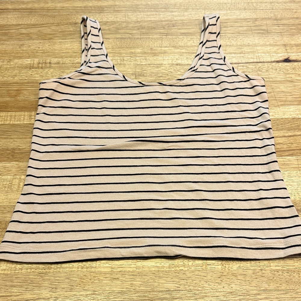Cabi striped Charm Tank, Camel/Black, Small